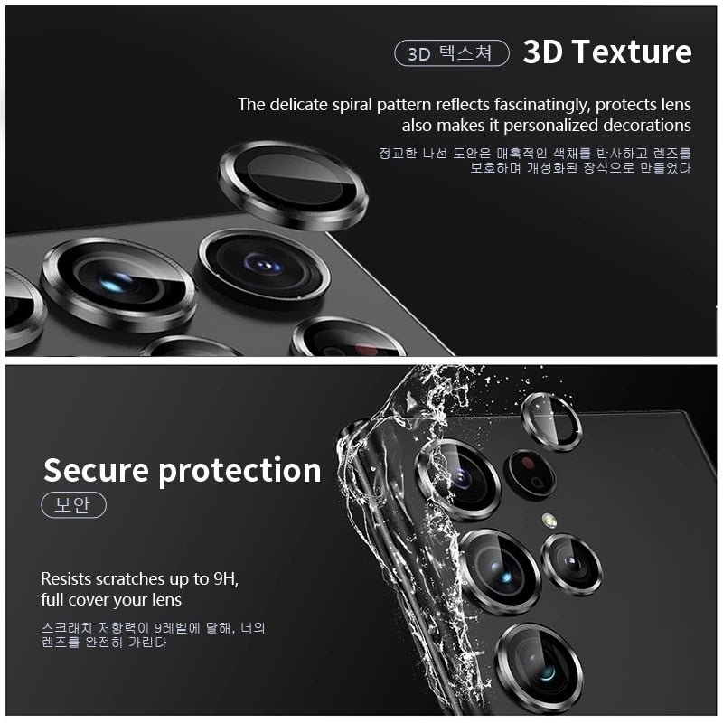 For Samsung Galaxy S23 Ultra Camera Lens Protectors Metal Camera Ring Case Tempered Glass For Samsung S22Ultra 5G Protective Cap