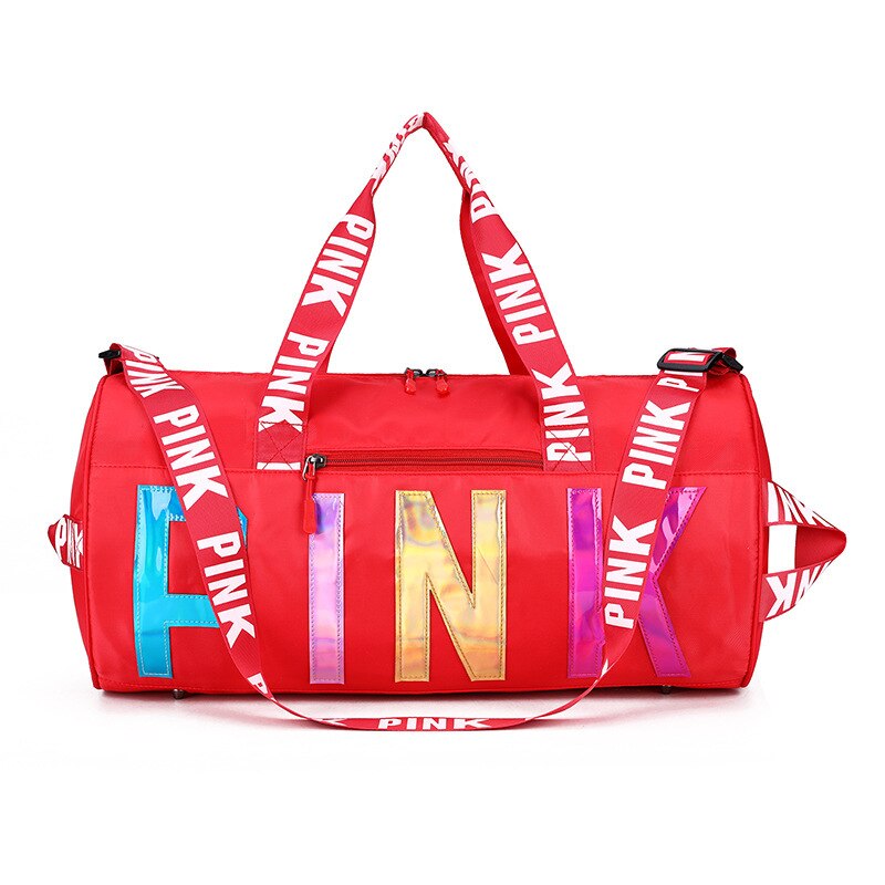 PINK Waterproof Women Travel Bag Sports Gym