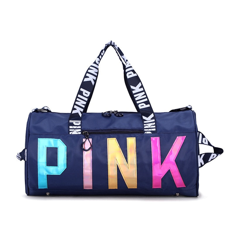 PINK Waterproof Women Travel Bag Sports Gym