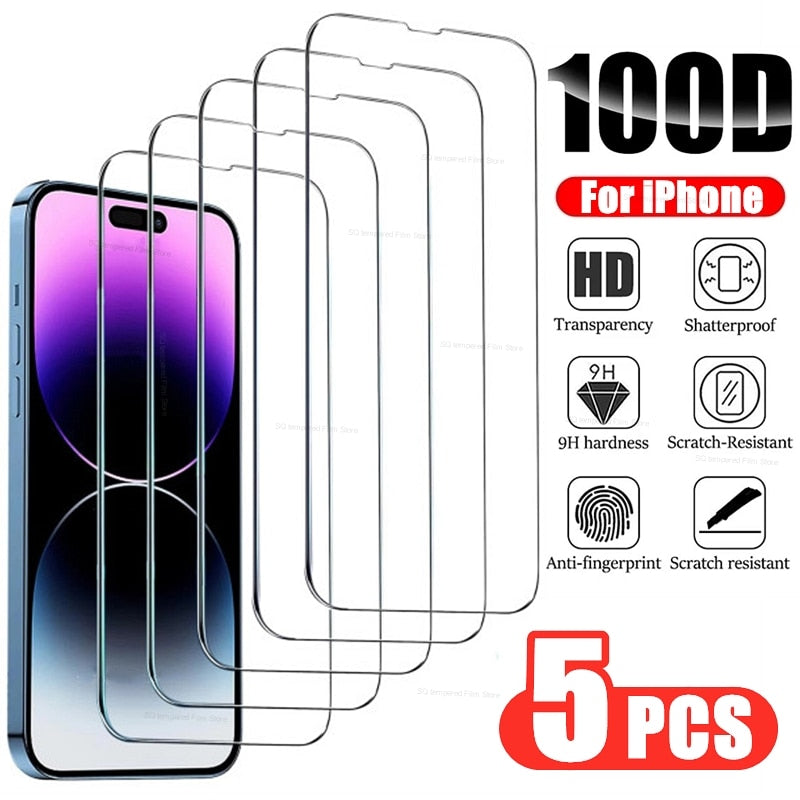 5Pcs Tempered Glass