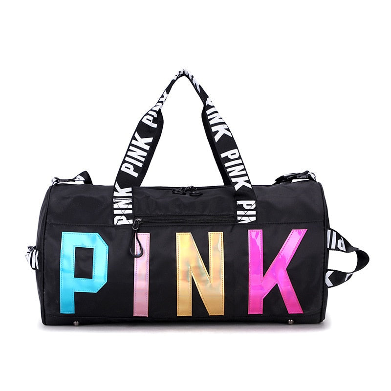 PINK Waterproof Women Travel Bag Sports Gym